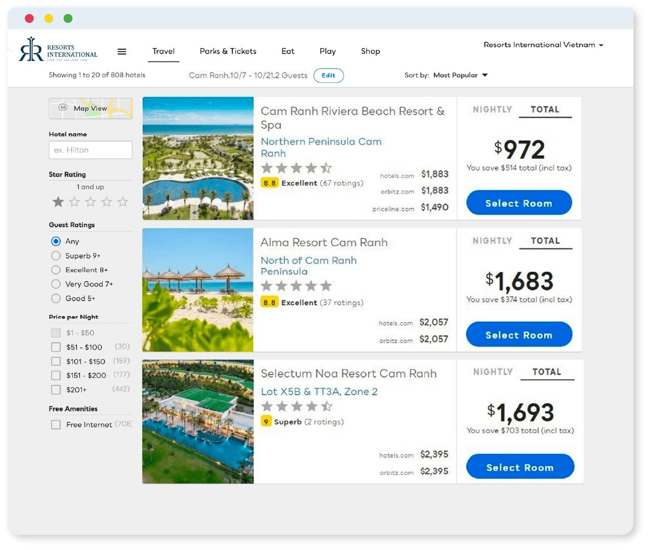 resort international lua dao live booking